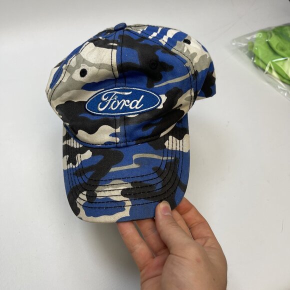 Ford Blue Camouflage Baseball Hat Cap Adjustable Embroidered Logo Unisex Adult - Picture 8 of 10